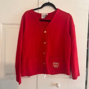 Copa Cabana‎ Red Marine Club Button Front Top